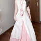 Simple and generous dress minimalist sleeveless vest temperament suit skirt R0758
