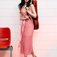 Red plaid waisted halter neck dress summer V-neck ribbon French temperament long dress R3324