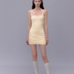 Hot girl solid color slim halter neck suspender dress summer hip-wrapped slim sexy short skirt R3329