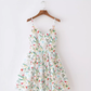 French retro floral slimming and waist cinching skirt with a large skirt and suspender R2874