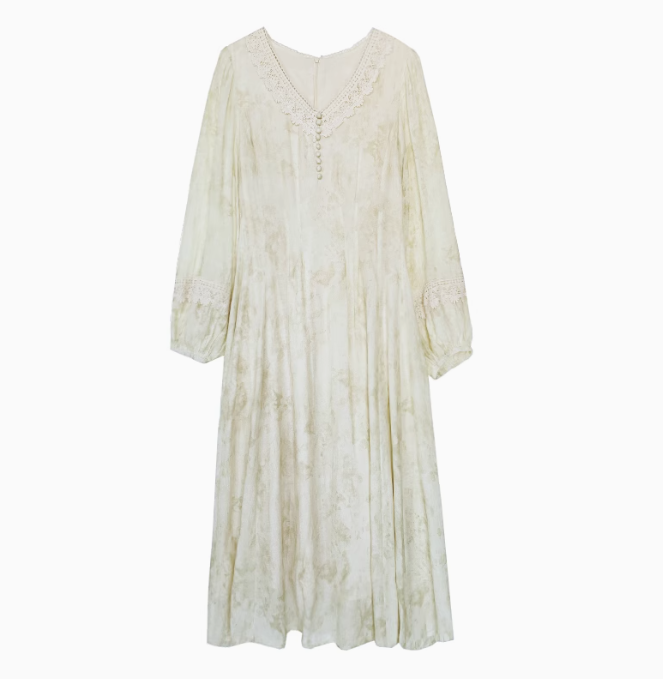 Spring French gentle style floral dress temperament super fairy slim dress R1909