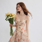 French suspender skirt floral dress high-end wear short skirt summer skirt R2767