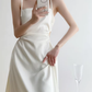 French satin suspender dress sexy slim holiday hollow wear gentle high-end skirt R1480