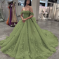 Pink Tulle Quinceanera Dresses for Sweet 16,Off-Shoulder Ball Gowns for Prom S6939