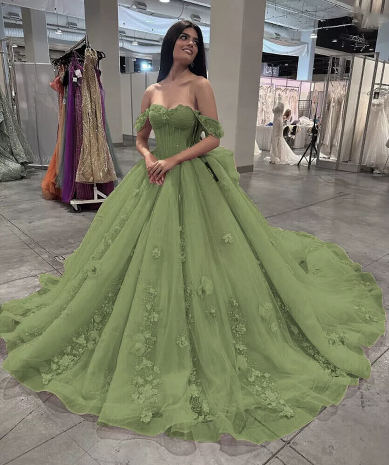 Pink Tulle Quinceanera Dresses for Sweet 16,Off-Shoulder Ball Gowns for Prom S6939