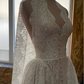 A Line V Neck Lace Wedding Dress Princess Bridal Gown        S6975