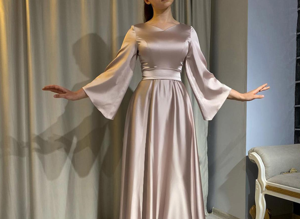 Long Sleeves Prom Dresses Beautiful Gowns For Ladies      S1251