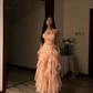 White halter neck, fitted waist, long, elegant ball gown R8071