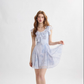 French ruffle dress high-end mini skirt floral skirt holiday style R2757