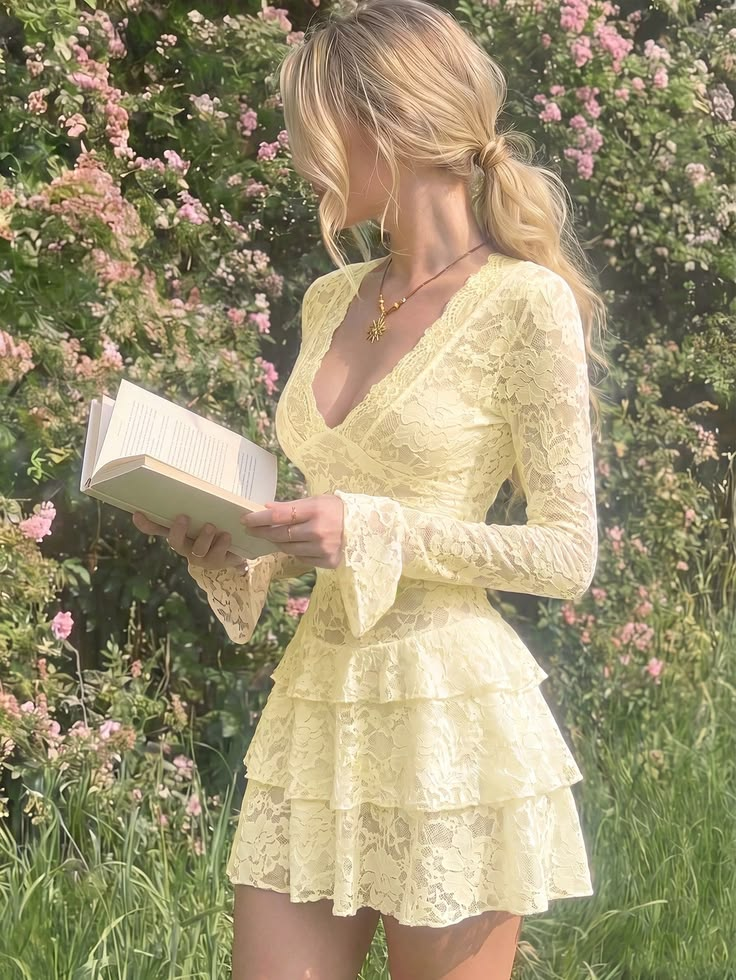 Ruffled Lace Women's Homecoming Dress Pastel Yellow Corset Short Prom Gown Party Dress RS3039
