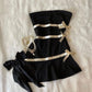 Black tube top waist sexy mini skirt homecoming dress R2664