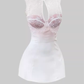 Pure desire style lace sleeveless gradient dress 2025 hot girl waist A-line short skirt R1139