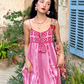 Travel wear ethnic style embroidery seaside vacation suspender dress R1573