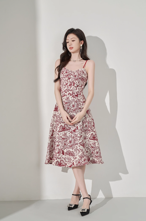 Women's suspender dress new style high-end French temperament waist slim summer skirt R4502