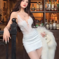 Large size French pure lace sexy suspender top hip skirt hot girl slim suit R1873