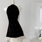 Bowknot black suspender dress 2025 loose and slim A-line skirt niche bottoming skirt R1986