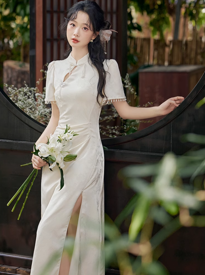 New Chinese style waist temperament dress new cheongsam bridesmaid skirt R2405
