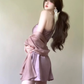 Large French heavy diamond V-neck dress, elegant lady short skirt R1836