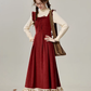 French style red slim dress for women 2025 engagement travel overalls dress R1893