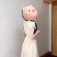 Temperament white v-neck puff sleeve dress female 2025 new beautiful waist slimming a-line long skirt R0456