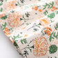 French retro floral big flower slimming waist cinching strapless dress new R2877