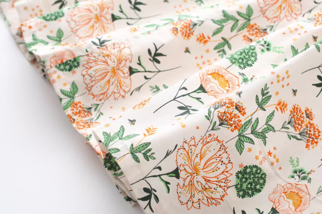 French retro floral big flower slimming waist cinching strapless dress new R2877