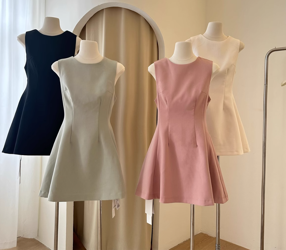 Thin material suit short skirt temperament slim waist women's dress R2096