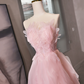 Sweet Pink Homecoming Dress , Floral Corset Mini Birthday Dress Party Dress RS1434