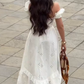 Clean Flowy Prom Gown White Women's Corset Maxi Birthday Dress Party Dress RS3052