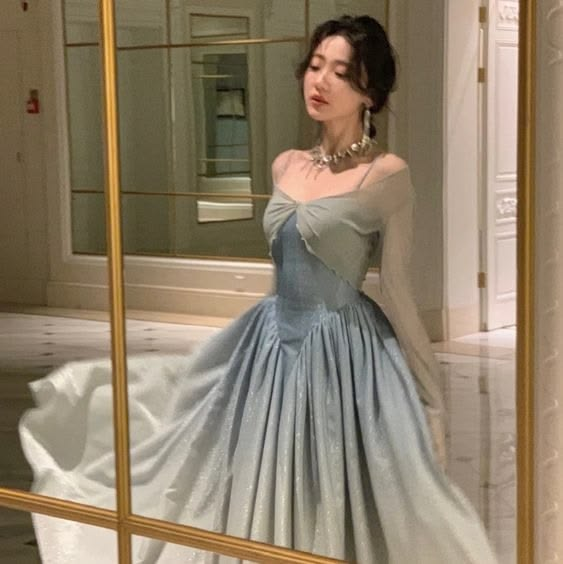 Dreamy Silky Prom Gown Gradient Women's Corset Maxi Birthday Dress — Fall Outfit 2026 New RS3090