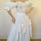 Clean Flowy Bow Women's Prom Gown White Waist Fitted Maxi Evening Dress Birthday Dress — Fall Outfit 2026 New  RS3346