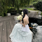 Gentle Flowy Women's Prom Gown White Corset Maxi Evening Dress Birthday Dress — Fall Outfit 2026 New RS3226