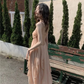 Flowy Chiffon Women's Prom Gown Champagne Maxi Evening Dress Party Dress — Fall Outfit 2026 New  RS3428