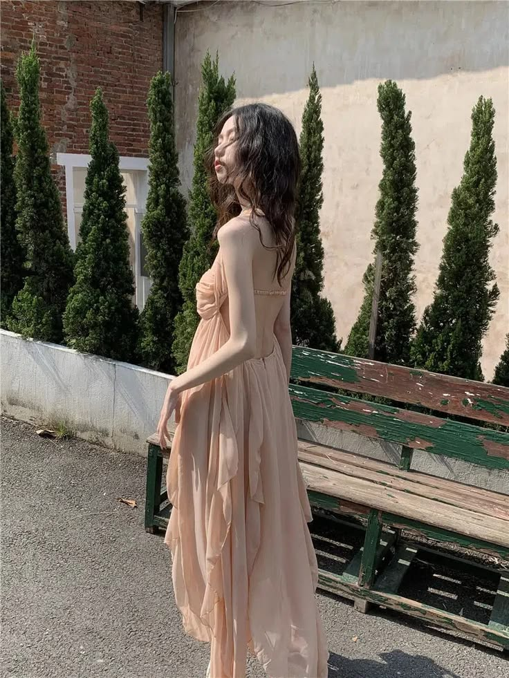 Flowy Chiffon Women's Prom Gown Champagne Maxi Evening Dress Party Dress — Fall Outfit 2026 New  RS3428