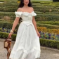 Clean Flowy Prom Gown White Women's Corset Maxi Birthday Dress Party Dress RS3052