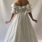 Clean Flowy Bow Women's Prom Gown White Waist Fitted Maxi Evening Dress Birthday Dress — Fall Outfit 2026 New  RS3346