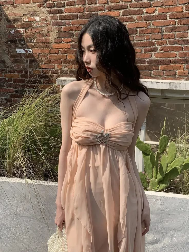 Flowy Chiffon Women's Prom Gown Champagne Maxi Evening Dress Party Dress — Fall Outfit 2026 New  RS3428