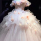 Puffy Tulle 3D Floral Corset Prom Gown , Sweet Women's Maxi Quinceanera Dress Ball Gown RS2217