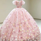 Floral Tulle Puffy Corset Prom Gown , Sweet Women's Maxi Birthday Dress Ball Gown RS2220