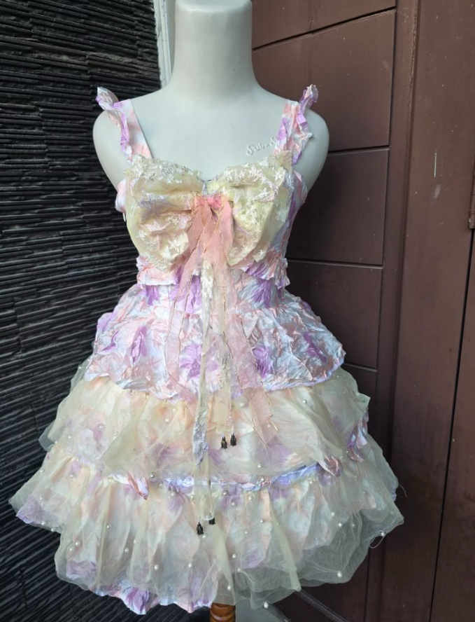 Ruffled Colorful Corset Homecoming Dress , Dreamy Women's Mini Birthday Dress Cami Dress RS2197
