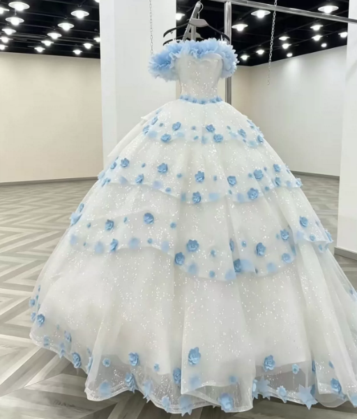 Tulle Puffy Sleeveless Corset Prom Gown , Sparkly Maxi Evening Dress Birthday Dress RS2225