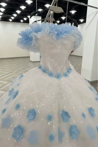 Tulle Puffy Sleeveless Corset Prom Gown , Sparkly Maxi Evening Dress Birthday Dress RS2225