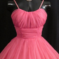 Princess Spaghetti Straps Corset Homecoming Dress , Puffy Women's Short Prom Dress Party Dress RS2227