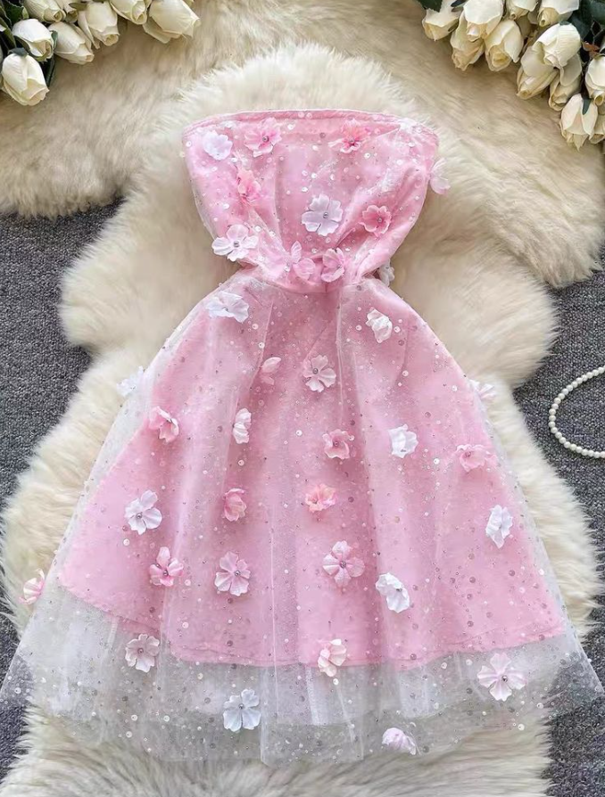 Princess Floral Tulle Corset Homecoming Dress , Cute Women's Short Prom Dress Party Dress RS2228