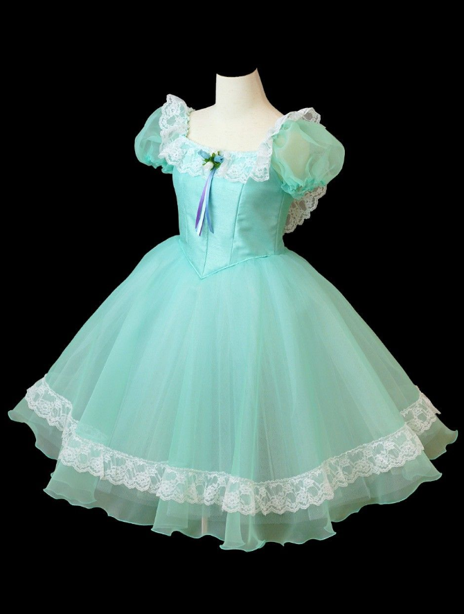 Puff Sleeves Tulle Corset Homecoming Dress , Mint Green Women's Short Prom Dress Party Dress RS2229
