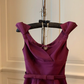 Purple bow strap waist slim fit A-line short skirt homecoming dress R4154