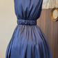 Silky Satin Pleated Women's Homecoming Dress Navy Corset Short Prom Dress RS2249