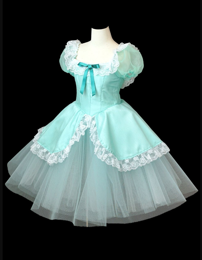 Puff Sleeves Women's Homecoming Dress Mint Green Corset Short Prom Dress RS2250