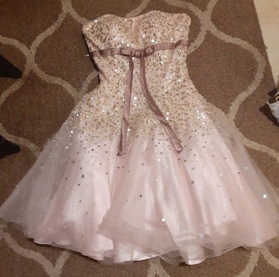 Sequins Glitter Hazy Women's Homecoming Dress Blush Pink Corset Mini Party Dress RS2257