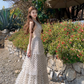 French style waist beautiful small skirt V-neck halter neck cake long skirt holiday polka dot dress R1751